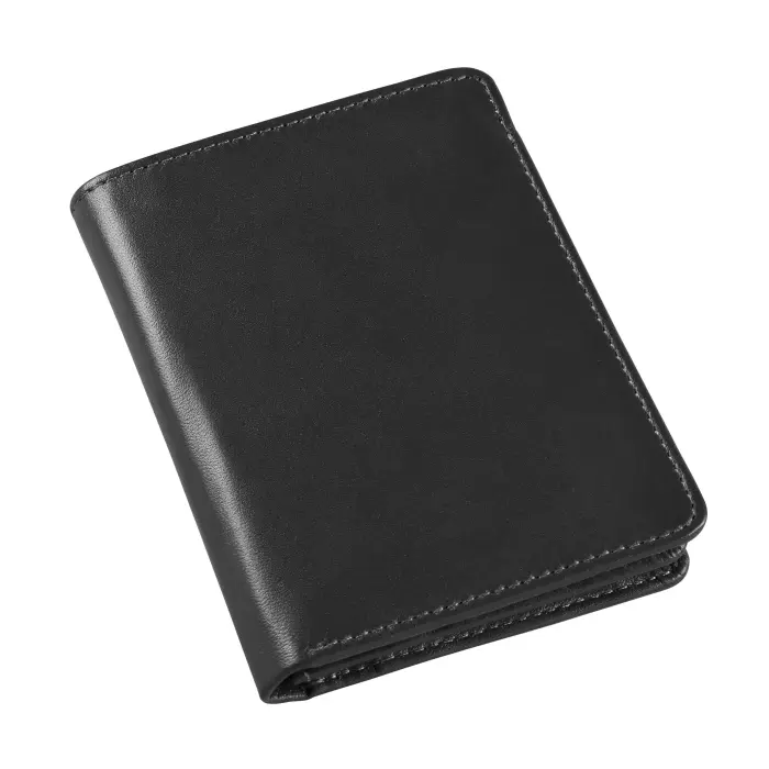 Quo Vadis - Portefeuille - Silky - 12x8,5x1,2 cm - Cuir pleine fleur de vachette - Noir - PROMO