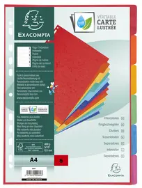 EXACOMPTA Intercalaires en carton, A4+, 6 touches