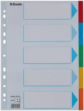 Esselte Intercalaires en carton, uni, A4, 5 touches