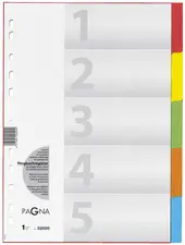 PAGNA Intercalaires en carton, A4, 10 touches, 5 couleurs