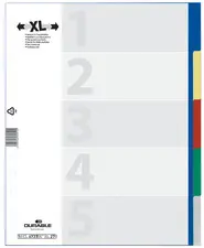 DURABLE Intercalaires en plastique, A4, PP, 5 touches