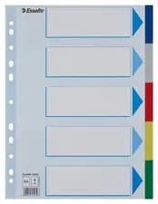 Esselte Intercalaires en plastique, uni, A4, PP,12 touches