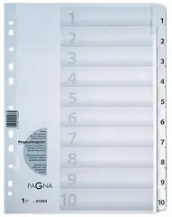 PAGNA Intercalaires, carton, chiffres 1 - 10, A4, 10 touches