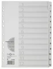 PAGNA Intercalaires, carton, chiffres 1 - 12, A4, 12 touches