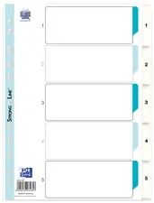 Oxford Intercalaires en plastique, chiffres, A4, 12 touches