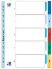 Oxford Intercalaire en plastique, A4+, coloré, 10 pièces