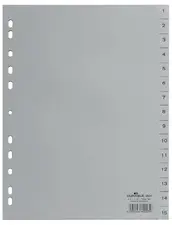 DURABLE Intercalaires en plastique, chiffres, A4, 15 touches