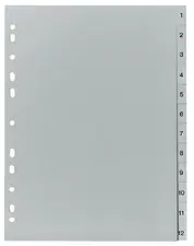 herlitz Intercalaires en plastique, chiffres, A4, 12 touches
