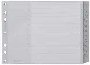 LEITZ Kunststoff-Register, Monate, A4 Überbreite, Dez.-Jan.