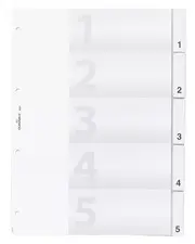 DURABLE Intercalaires en plastique, A4, 5 touches, transp.