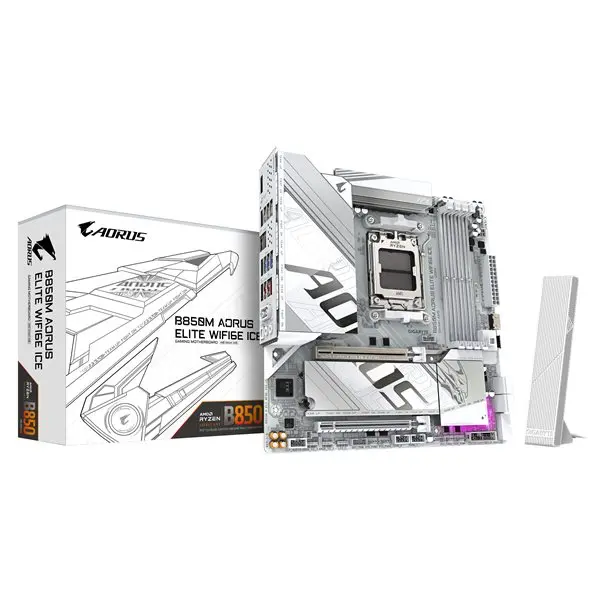 GIGA B850M AORUS ELITE WF6E ICE AM5/DDR5/µATX