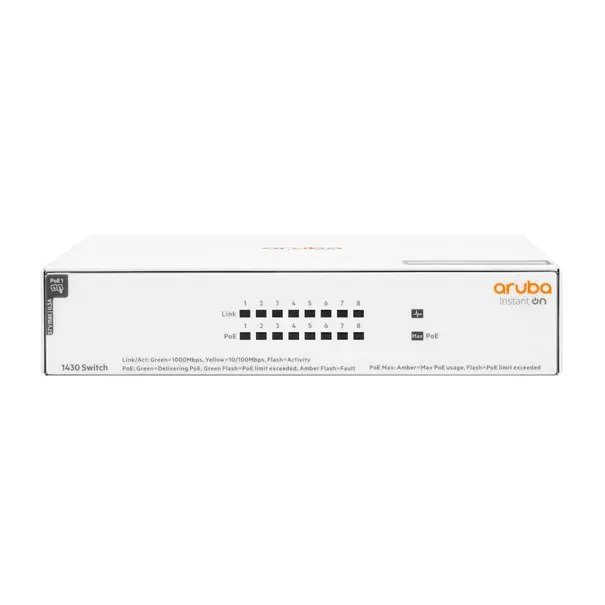 HPE Aruba Switch 1430 8G PoE 64W (4xPoE) R8R46A Aruba Instant On