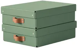 LEITZ Boîte de rangement Puro, carton, 8 L, set de 2, vert