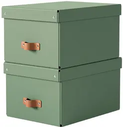 LEITZ Boîte de rangement Puro, carton, 17 L, set de 2, vert