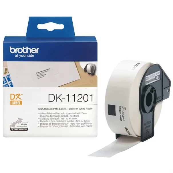 Einzeletiketten Brother DK-11201 schwarz auf weiß