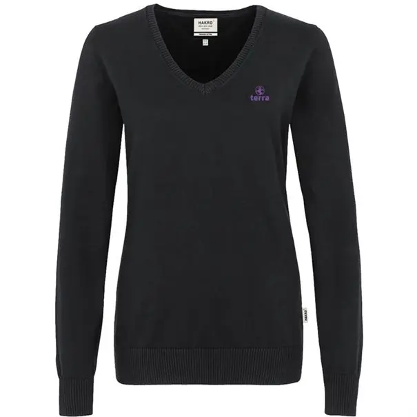 TERRA Pull avec col en V [noir] Femme XXL