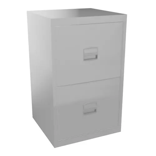 Rangement classeur monobloc métallique rouge 2 tiroirs dossier suspendu H. 67,2 cm x L.41,3 cm x P.40