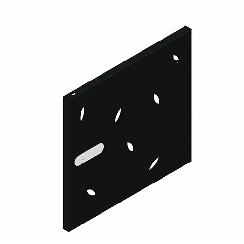 Porte métal lisse noir  décor feuille uni L. 37,4 x H. 34,9 mm avec serrure à code pour meuble multicases