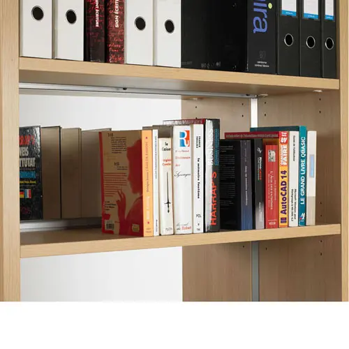 Tablette droite mélamine décor chêne clair pour rayonnage R-Lib