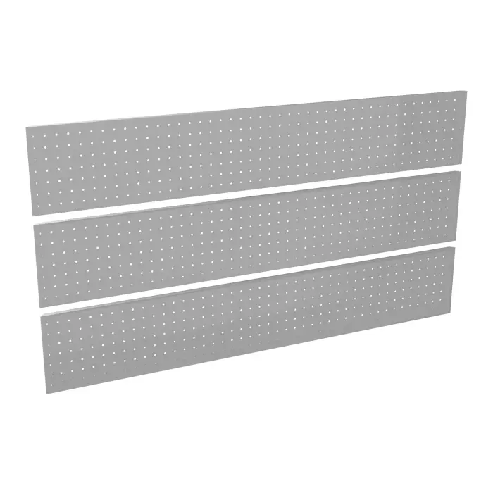 3 habillages Guest perforations ""Pois"" métal lisse gris aluminium pour module haut L. 160 cm