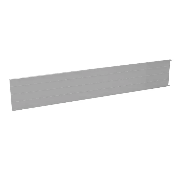 voile de fond métallique Rio pour bureau rectangulaire mélamine ou verre L. 200 cm seul ou avec retour suspendu finition gris aluminium