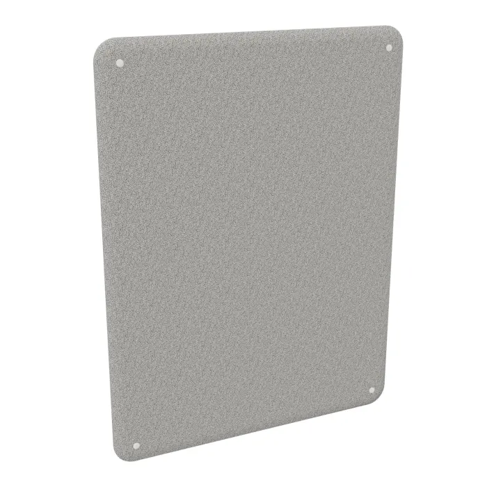 Cloison acoustique Solange bords arrondis H. 160 x L. 120 cm épaisseur 47 mm tissu Step mélange gris clair chiné