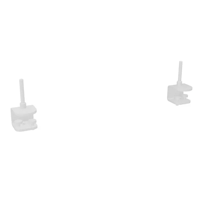 Jeu de pinces de fixation Solange métal lisse blanc pour poste Individuel - fixation frontale panneau H. 40 cm