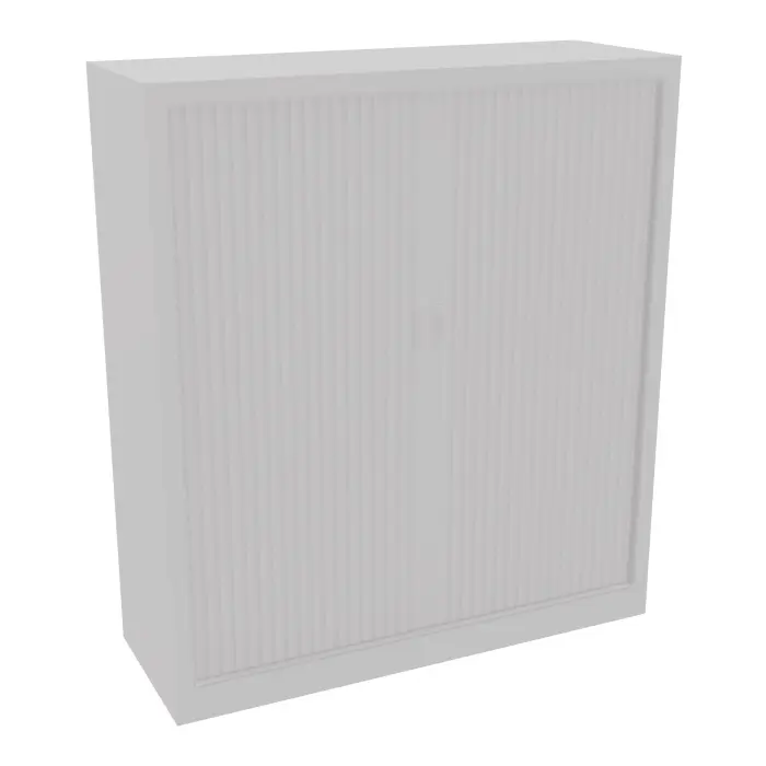 Armoire à rideaux H. 135 x L. 120 x P. 43 cm - corps gris - rideaux gris - équipée de 2 tablettes + rail