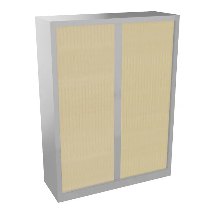 Armoire à rideaux H. 160,8 x L. 120 x P. 43 cm - équipée de 3 tablettes + rail