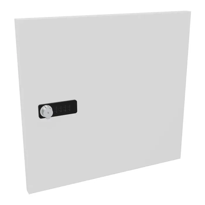 Camille porte métal lisse blanc 1 case unie sans fente à courrier fermeture à code