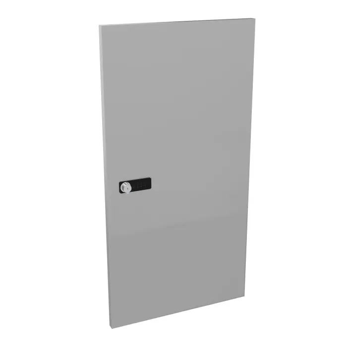 Camille porte métal lisse gris aluminium 2 cases unie sans fente à courrier fermeture à code