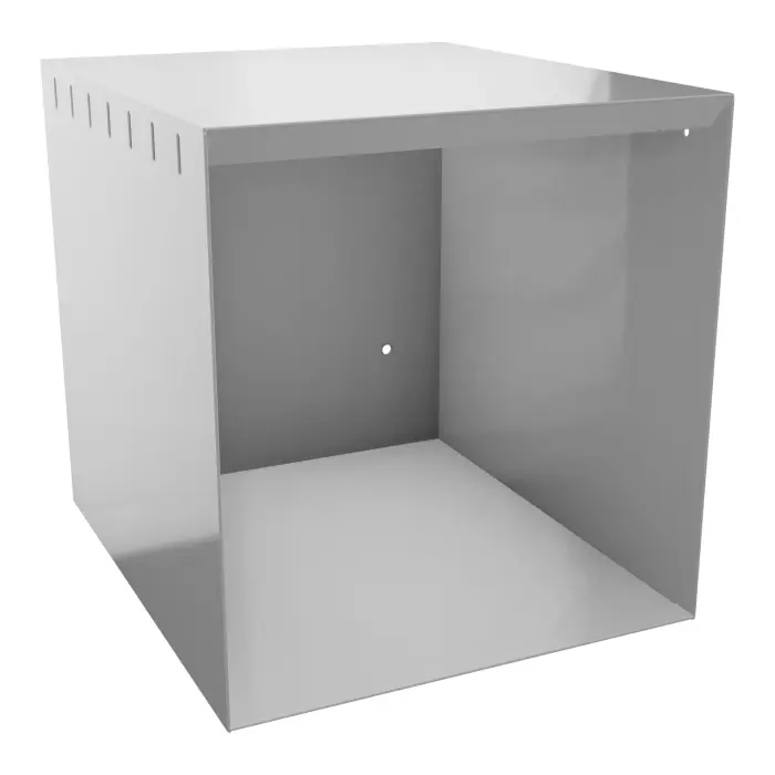 Cube James métal lisse gris aluminium perforé L. 36 x H. 38 x P. 41 cm épaisseur 25mm