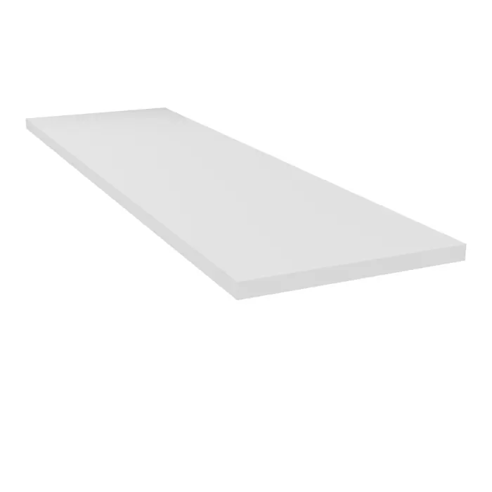 Top James mélamine blanc neige épaisseur 25 mm L. 123,75 x P. 36 cm pour meuble 2 portes mélamine 1 cube métal et 1 cube filaire L165,5 cm