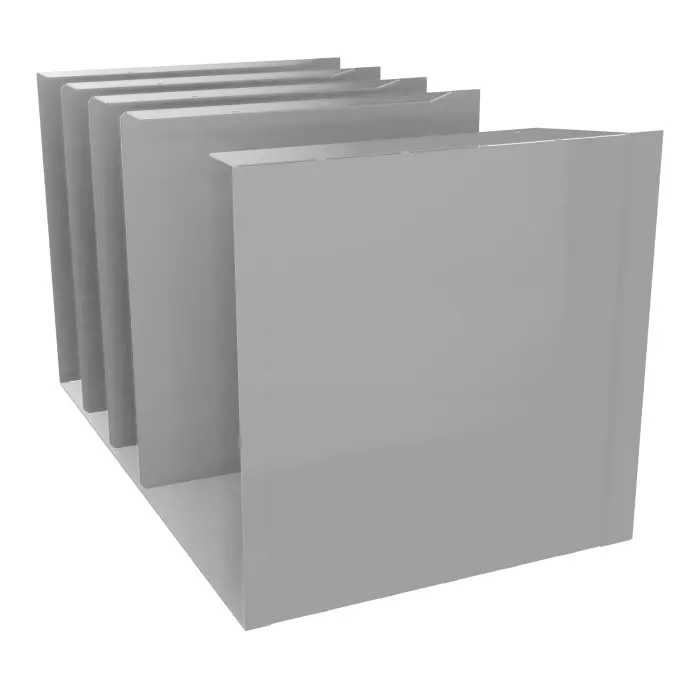 Bloc James métal lisse gris aluminium 4 niches plié (dimension bloc monté L. 57,05 x H. 33,5 x P. 33,7 cm)