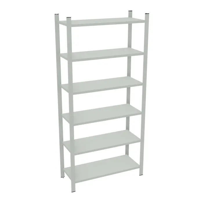 Element départ rayonnage H. 200 cm x L. 90 cm  acier galvanisé 6 tablettes  acier galvanisé