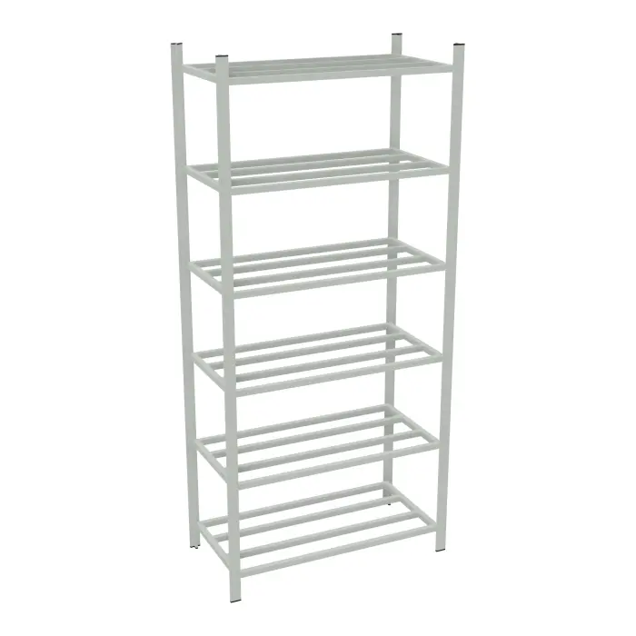 Rayonnage tubulaire Elément départ acier galvanisé H. 225 x L. 100 x P. 50 cm 6 tablettes