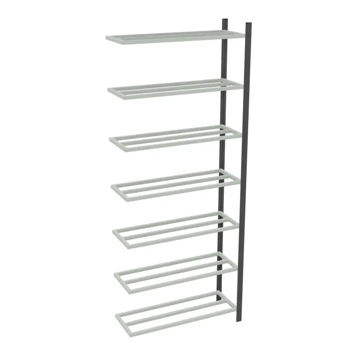Rayonnage tubulaire Elément suivant gris anthracite H. 250 x L. 100 x P. 35 cm 7 tablettes