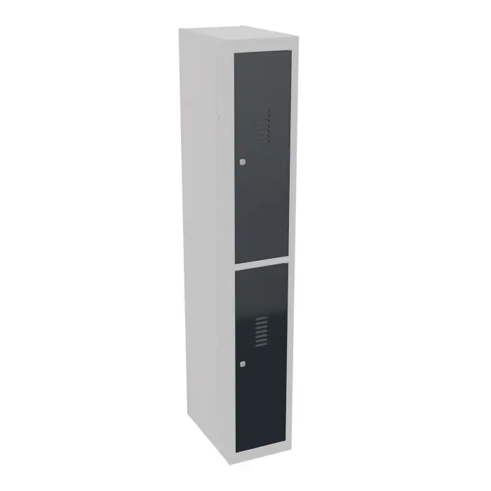 Vestiaire démontable 2 cases métal lisse gris clair élément suivant métal lisse gris anthracite