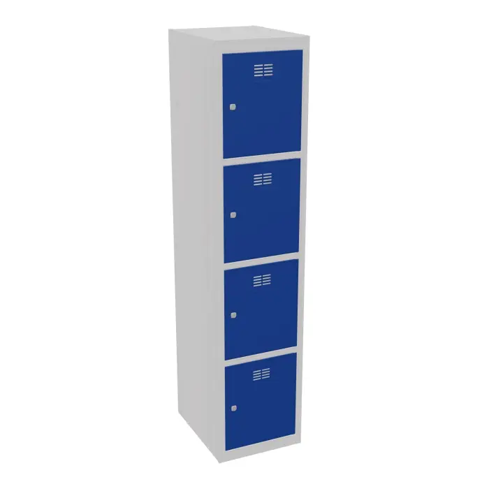 Vestiaire démontable 4 cases bleu élément suivant gris
