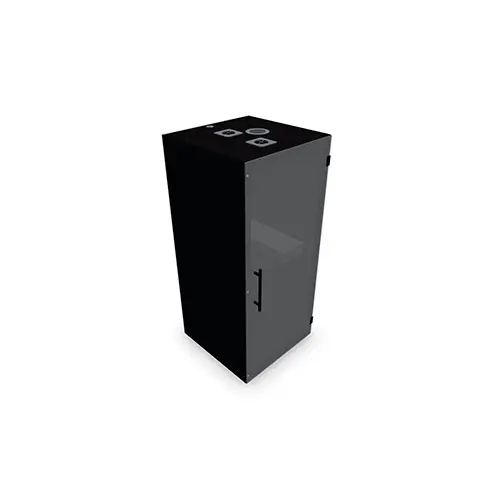 Cabine ChatBox single debout hauteur 222 cm x longeur 100 cm x profondeur 100 cm en métal noir version EUR