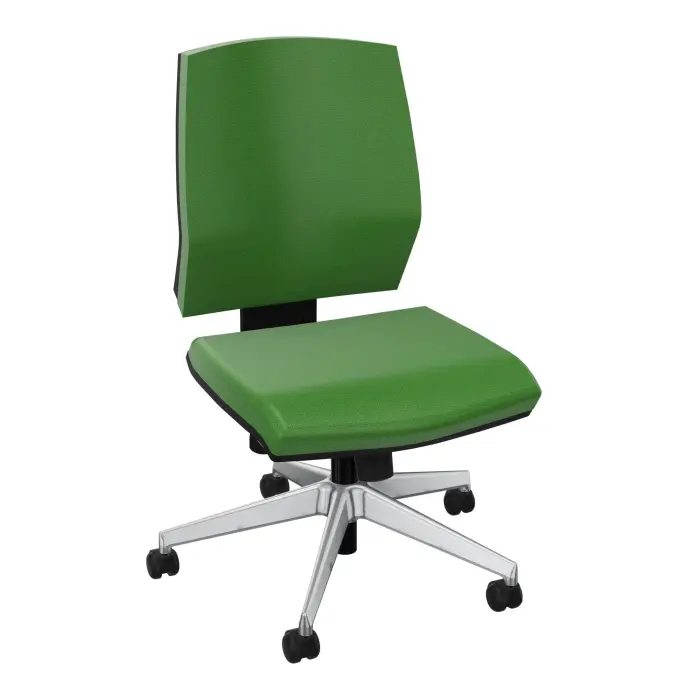 Siège Opus - mécanisme synchrone réglable en intensité - assise et dossier tissu Step bambou - piètement métal chromé - Roulettes pour sol dur