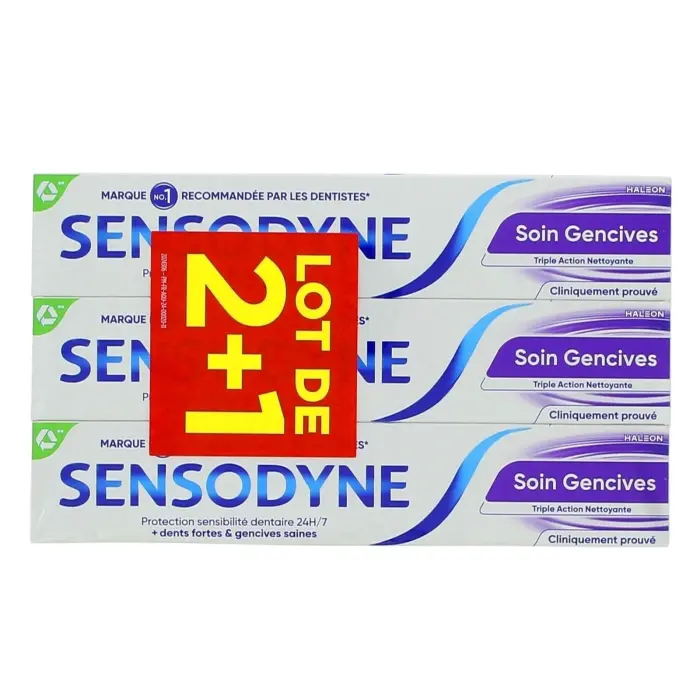 SENSODYNE DENTIFRICE SOIN GENCIVES 75ML - LOT DE 3