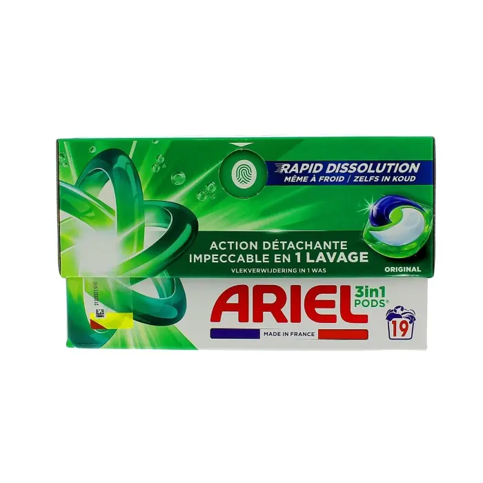 ARIEL LESSIVE PODS 3EN1 ORIGINAL 19 LAVAGES