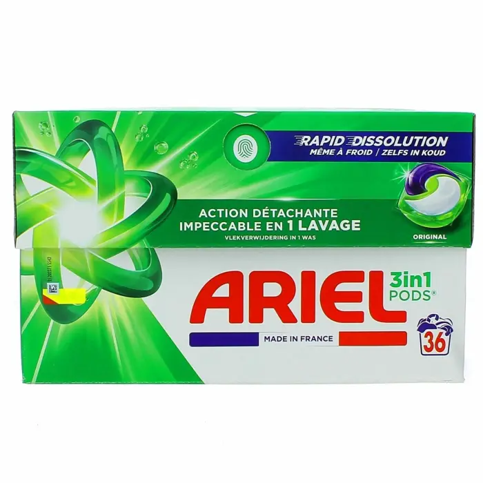 ARIEL LESSIVE PODS 3EN1 ORIGINAL 36 LAVAGES