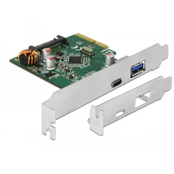 Delock PCIe x4  / 1x  USB Type-C (USB3.2 Gen2) + 1x USB Type-A (USB3.2 Gen2)