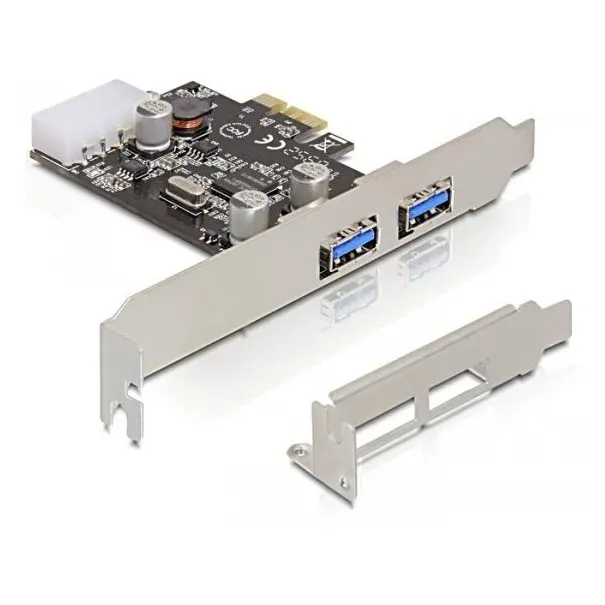 IO Delock PCIe 2 Port USB 3.0 LP inkl. Low-Profile Slotblech