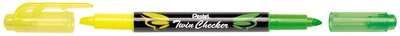 Pentel Surligneur "TWIN CHECKER", 2 pointes, jaune / orange