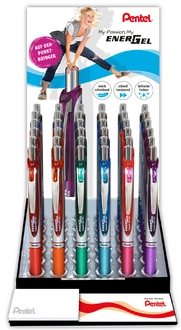 Pentel Liquid Stylo roller encre gel Energel BL77,présentoir