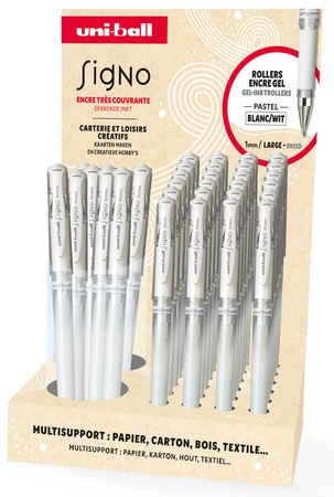 uni-ball Stylo roller encre gel SIGNO UM153, par 36, blanc