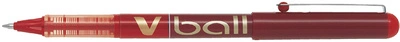 PILOT Stylo roller V Ball VB7, pointe mÃ©tal, rouge